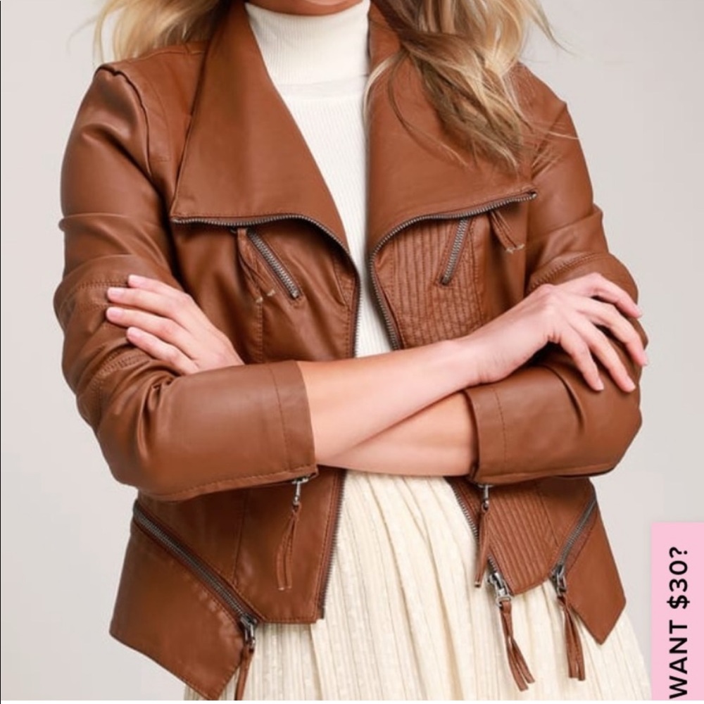 NWT Lulu’s vegan leather jacket